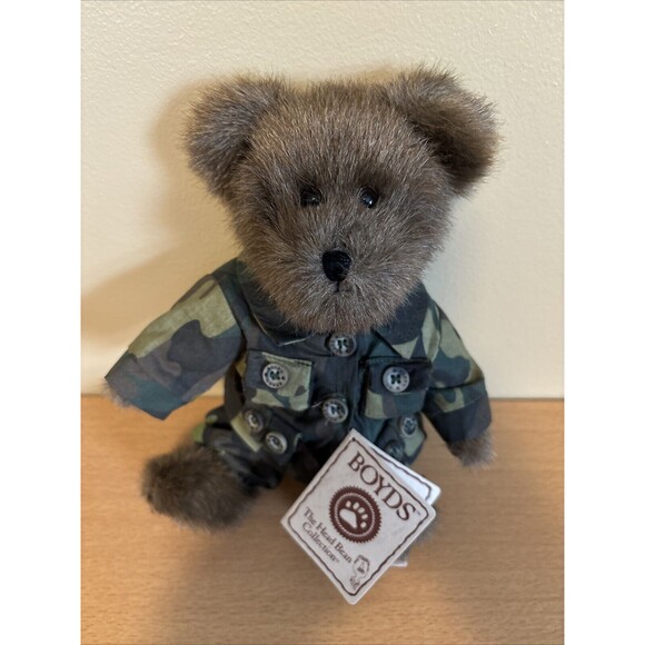 Boyds Bear Plush G.I. Bruin 10" Retired Army Camo Dress Military Jointed NWT - Picture 2 of 7